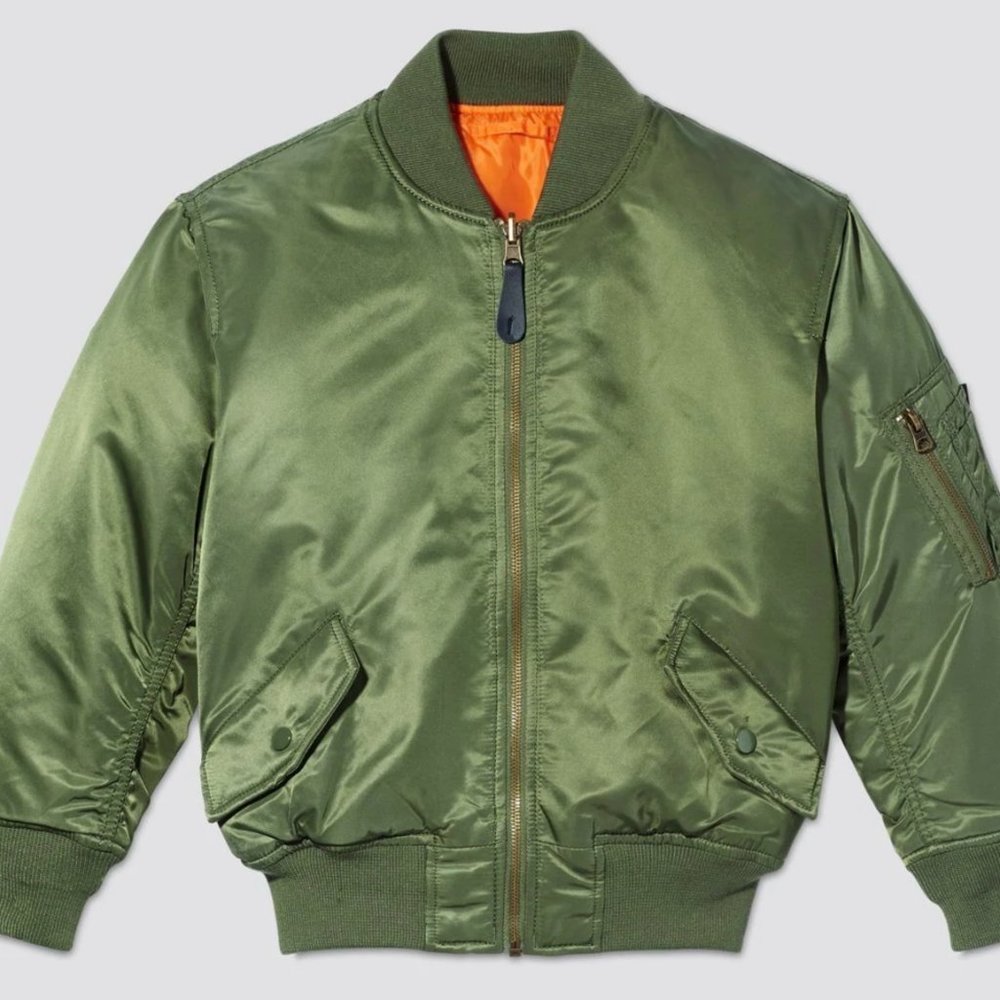 MENS OLIVE GREEN MA-1 Bomber Flight Jacket